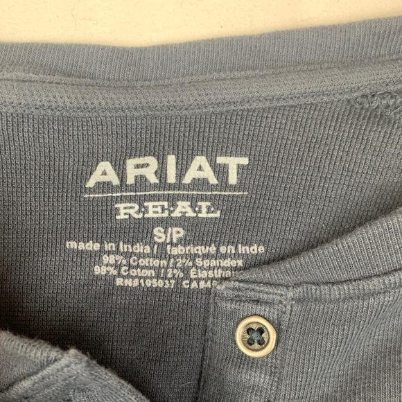 Ariat size small long sleeve Henley navy Aztec western rodeo cowgirl - Picture 2 of 9